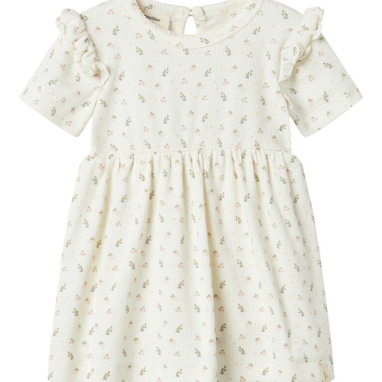 Lil Atelier Gago Kef SS Body Dress - Coconut Milk - 56 cm
